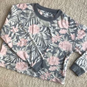 AE Cropped Tropical Print Sweatshirt - SIZE XS